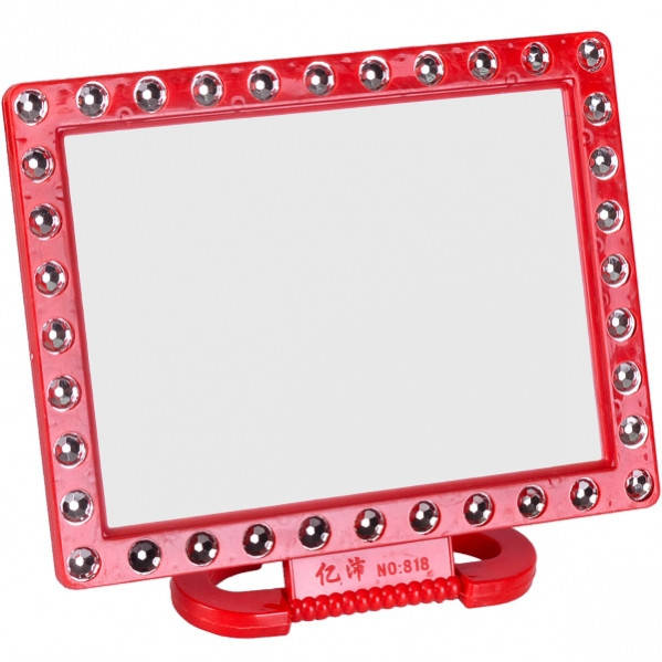 

Зеркало на пластиковой подставке «Квадрат с камешками» 18×14 см