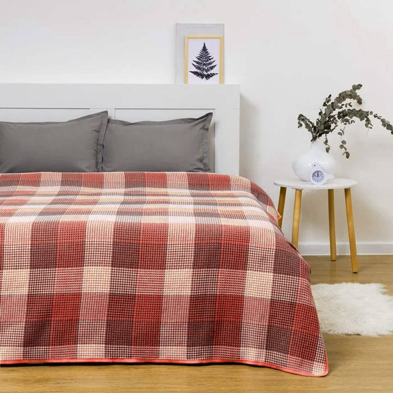

Летнее покрывало из хлопка Bedcover Vladi, Бордовый, 140х200