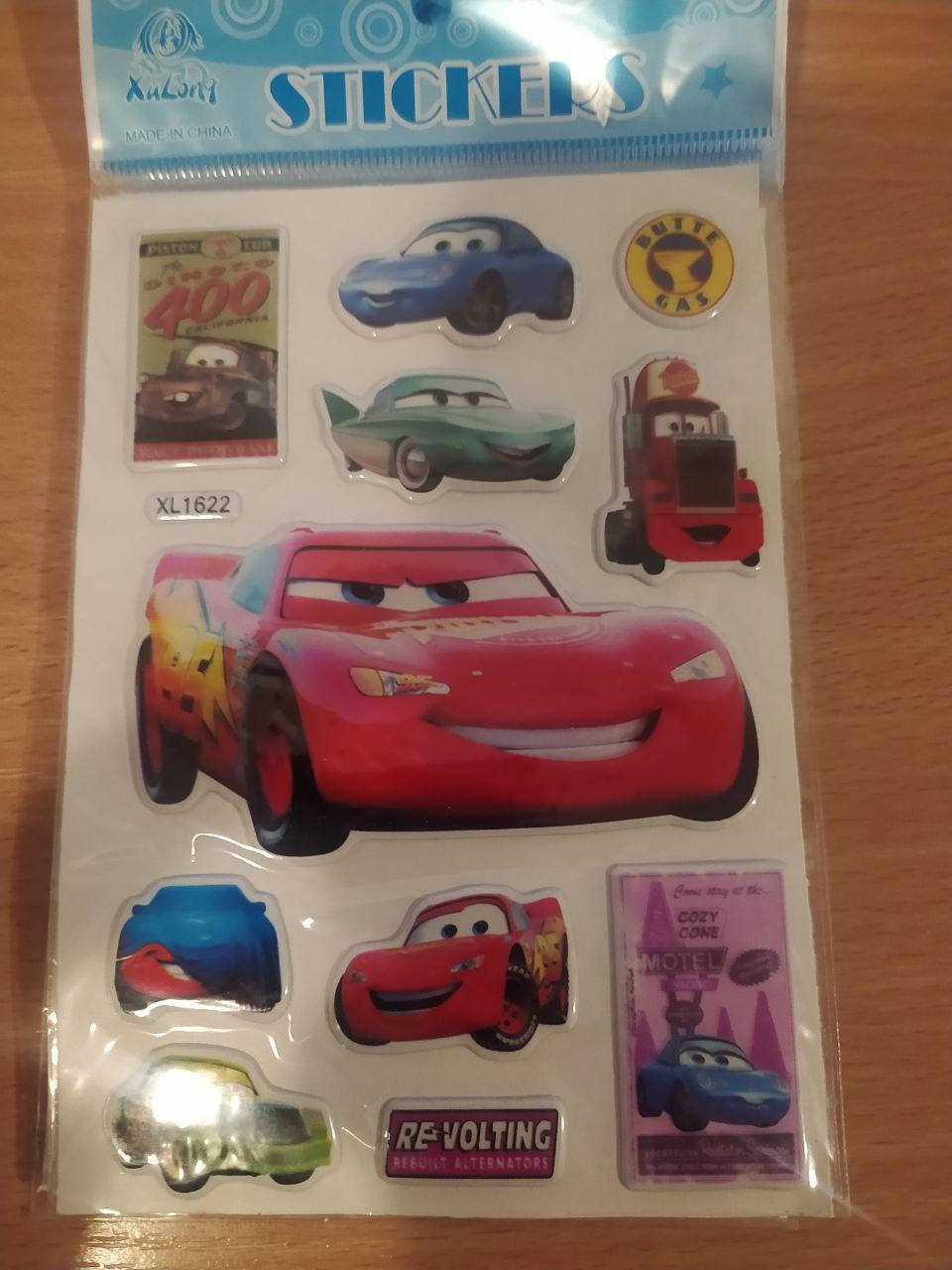 

Наклейки Объемные CARS 12 шт Наклейки детские Тачки