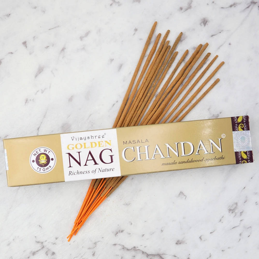 

Аромапалочки Голден Наг Чандан (Golden Nag Chandan, Vijayshree), 15 грамм - натуральные индийские благовония