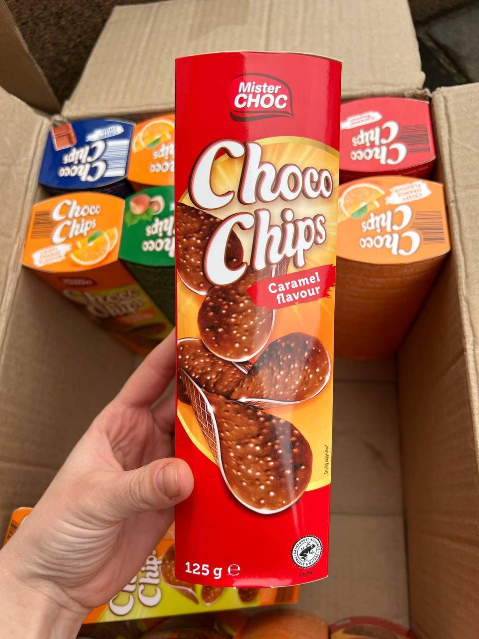 

Шоколадные Чипсы с карамелью Mister Choc Choco Crisp Caramel 125g