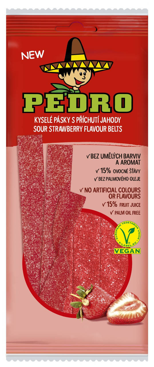 

Жевательные конфеты Ремешки Клубника PEDRO 80г, (20шт/ящ)