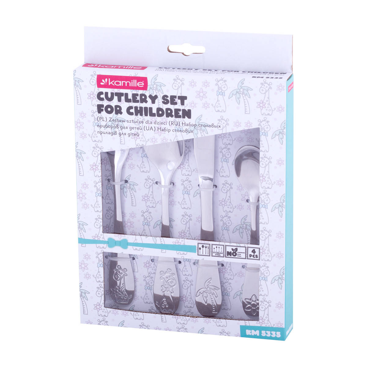 

Набор детских столовых приборов Kamille 4 предмета из нержавеющей стали KM-5335