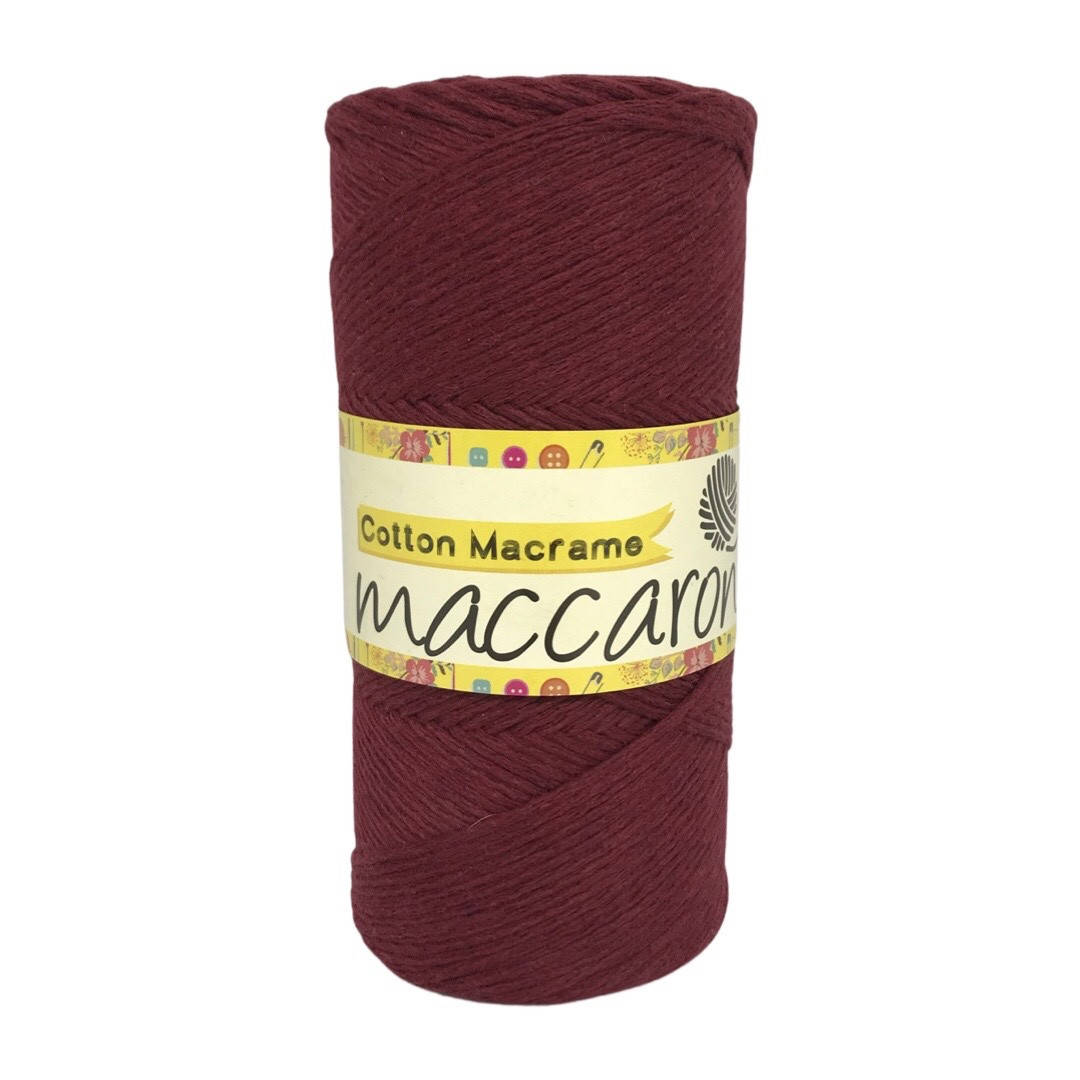

Эко хлопковый шнур Cotton Macrame Maccaroni 2,5 мм, вино, Красный