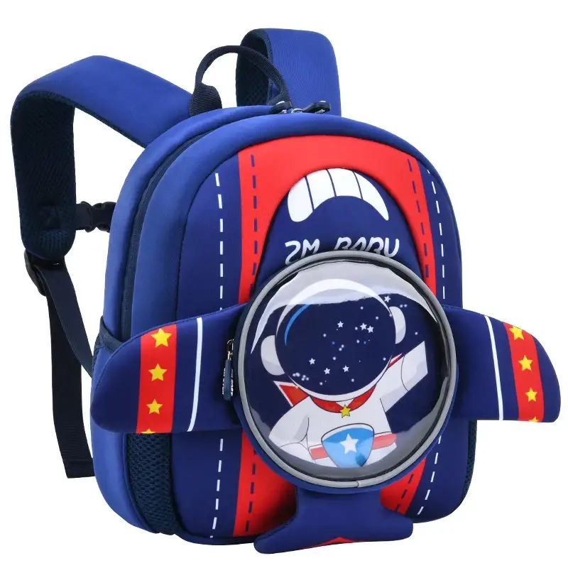 

Детский рюкзак для дошкольника мальчика с космонавтом в форме ракеты ZM Baby, высота 27см - Синий