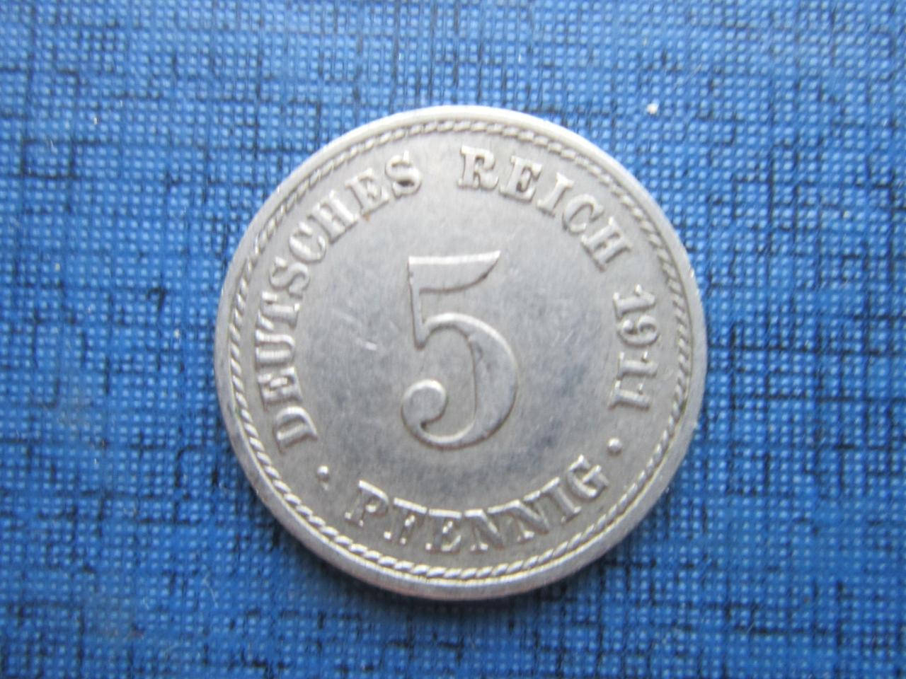 

Монета 5 пфеннигов Германия империя 1911 А 1906 А 1900 А 1904 А 4 даты цена за 1 монету