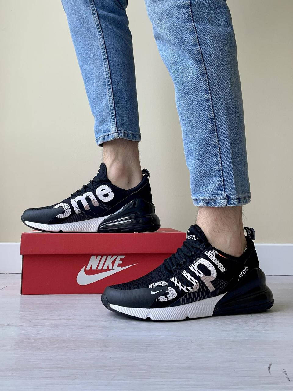 

Кроссовки Nike Air Max 270 x SUPREME (чёрные), Черный