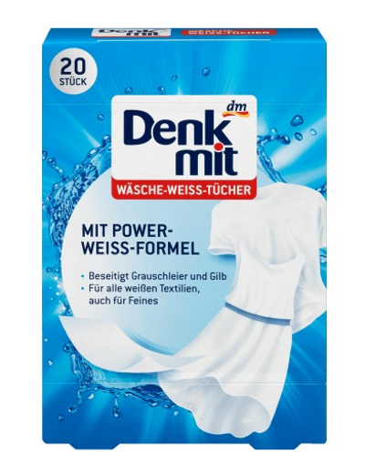 

Салфетки Denkmit для стирки белого белья 20 штук