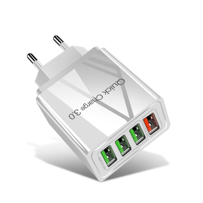 

Сетевое зарядное устройство с быстрой зарядкой USB 4 port Quick Charge 3,0 ER65127 Белый