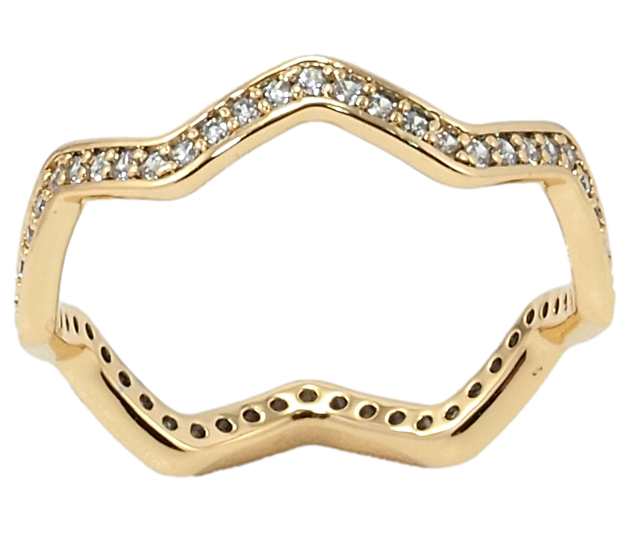 

Кольцо Xuping Позолота 18K "Волнистая дорожка циркония" р.17.5,18,19