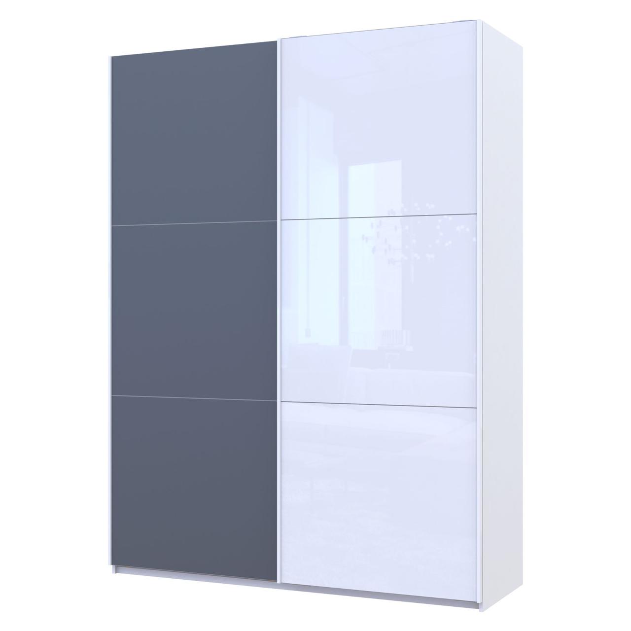 Шафа купе Doros G-Caiser Білий Графіт/Білий 1 ДСП / 1 скло / 3 частини 180х60х240 (42005094) 4