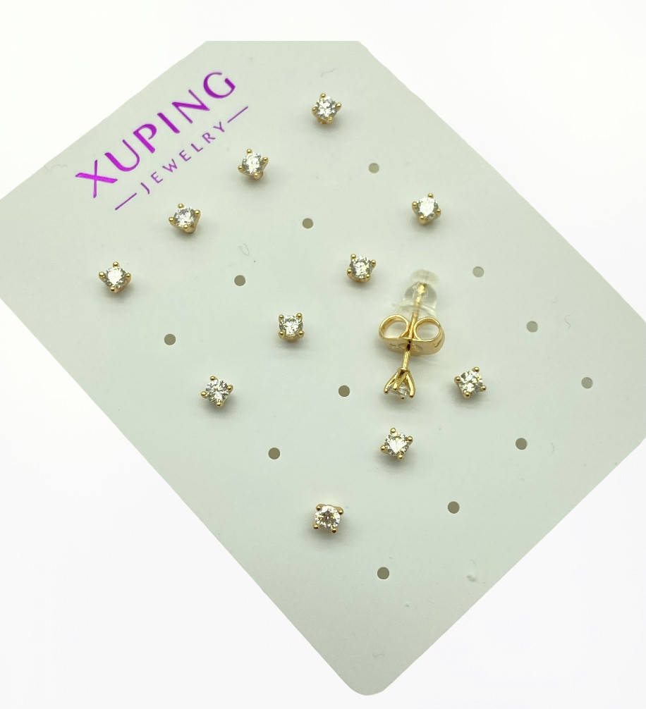 

Серьги гвоздики Xuping. 18k. 4мм