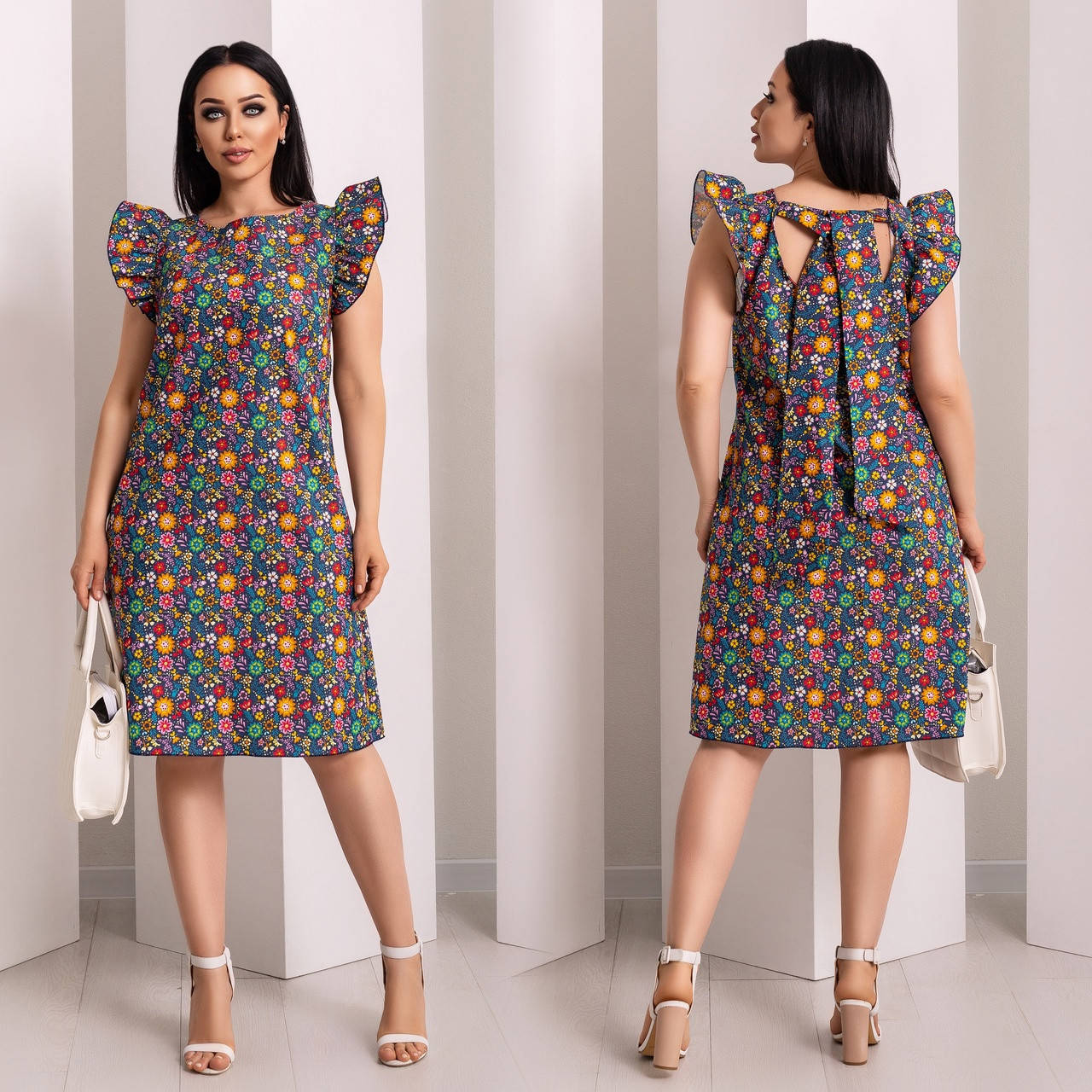 

Женское платье летний джинс в принт 46-48;50-52;54-56;58-60 "LADA" недорого от прямого поставщика