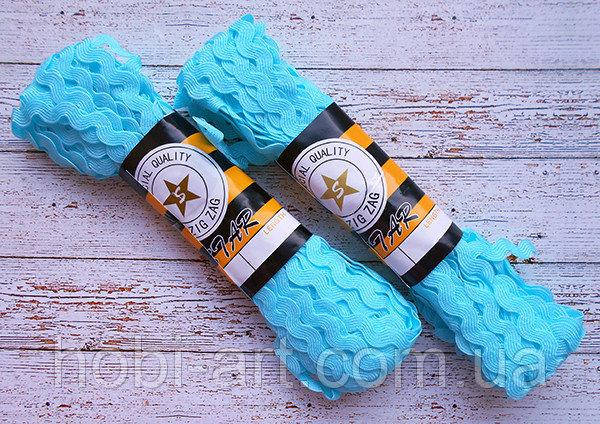 

Шнур "зигзаг", блакитний світлий 1м