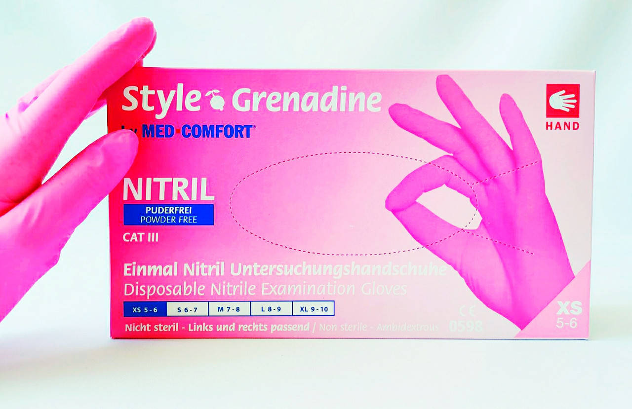 

Нитриловые перчатки STYLE розовые Grenadine  (5-6, Розовый