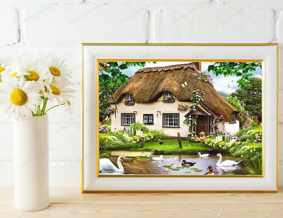 

Алмазная мозаика "Деревня", картина стразами. Матовая. 20*30 см
