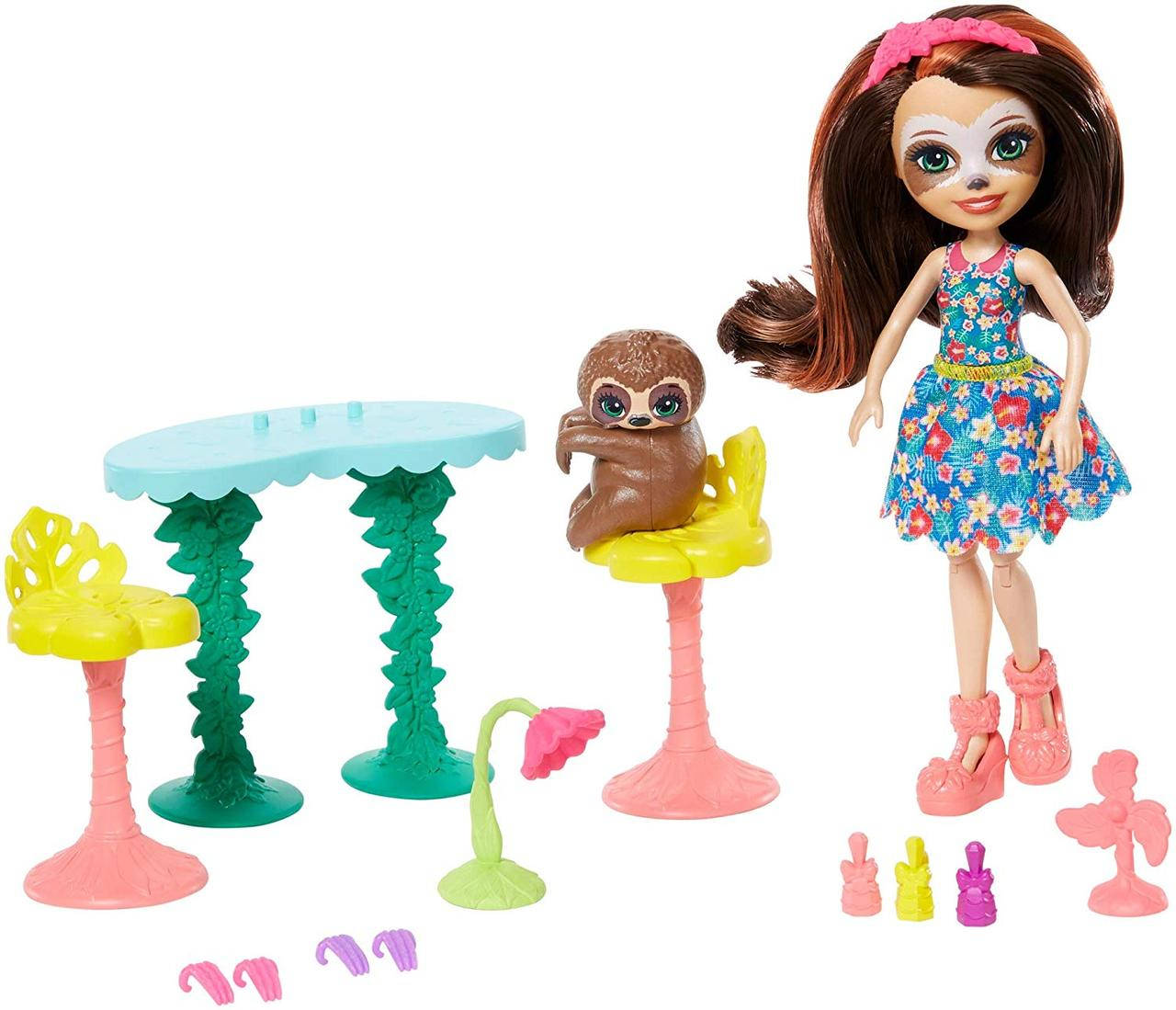 

Enchantimals Салон красоты ленивец Сэла Ленни и Трибоди GFN54 Slow-Down Salon Sela Sloth Doll