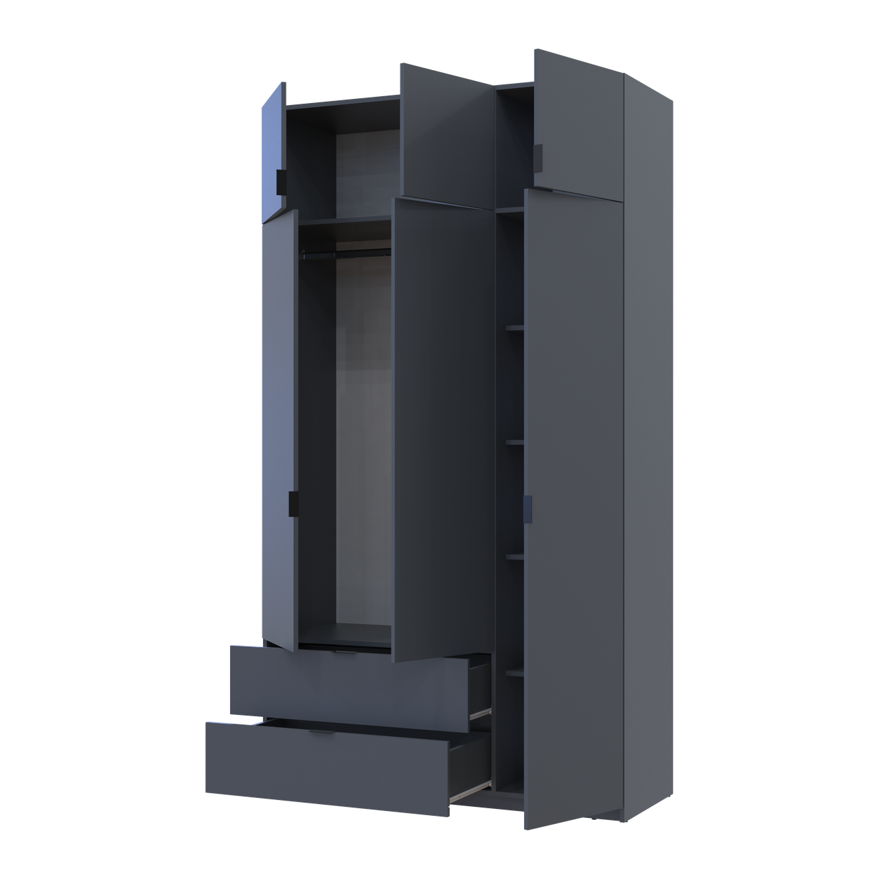Розпашна Шафа для одягу Doros Лукас Графі 3ДСП 135х50х240 (80737801) 5