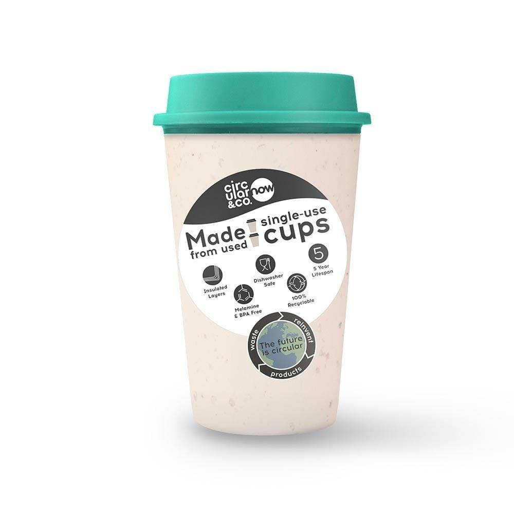 

Чашка Circular NOW Cup Кремовая с мятной крышкой - 340 мл, Зелёный