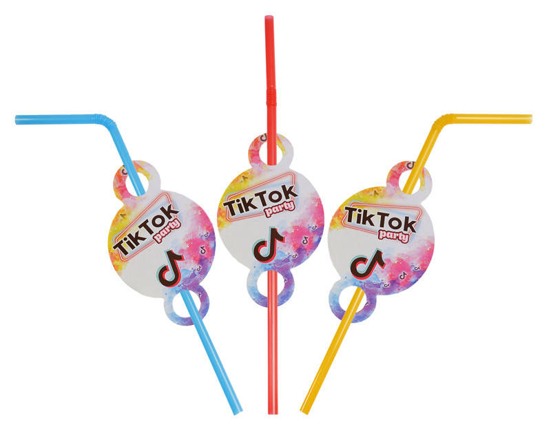

Трубочки для напитков с гофрой ТikТok 8шт/уп
