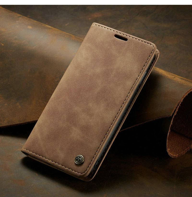 

Чехол книжка Caseme с магнитом для Xiaomi Redmi Note 8 Pro коричневый