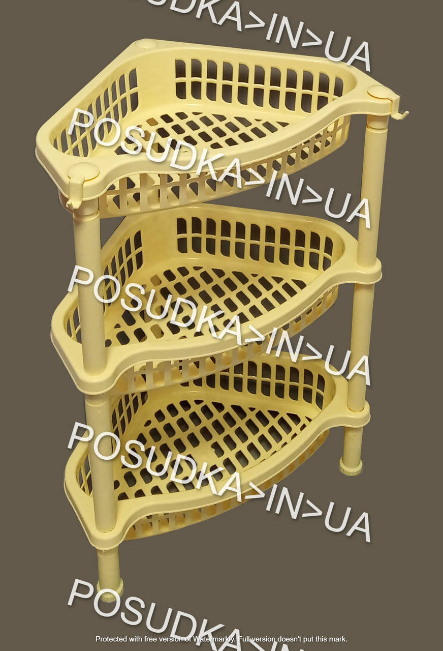 

Этажерка угловая пластиковая EFE Plastics 3 яруса бежевая