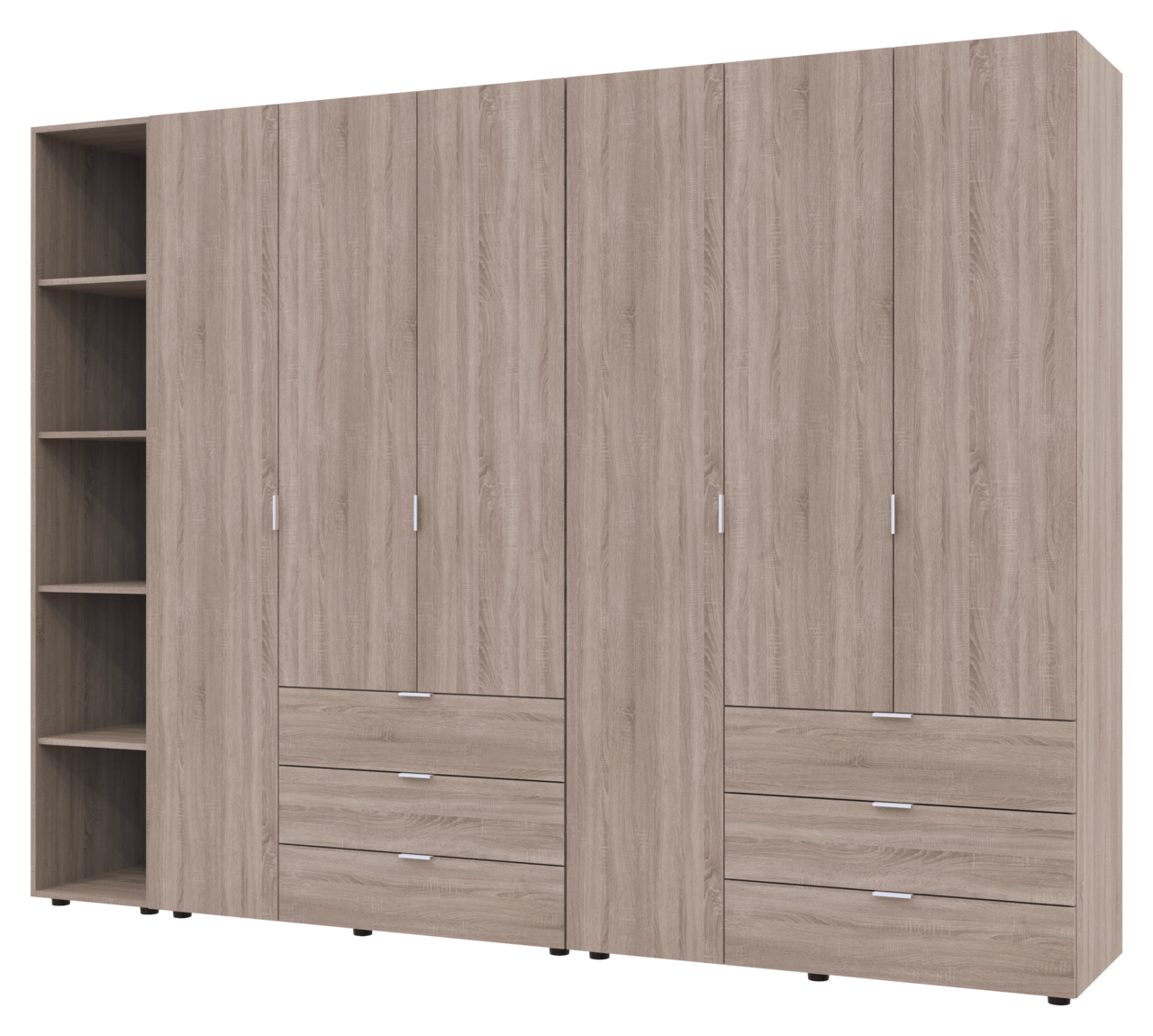 Комплект Doros Гелар з Етажеркою Дуб сонома 3+3 ДСП 270.6х49.5х203.4 (42005052) 3