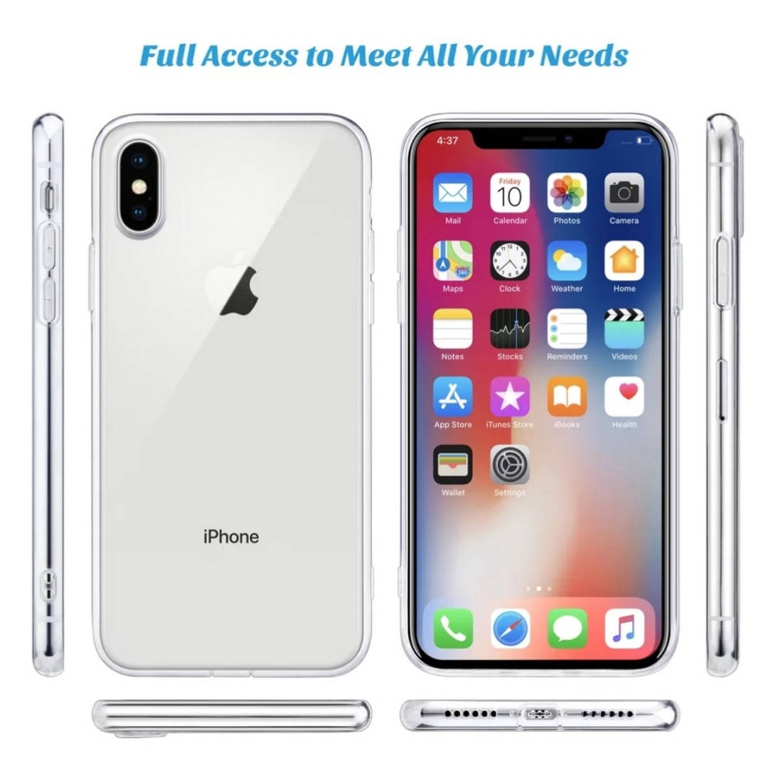 

Силиконовый прозрачный чехол с заглушками для айфон iphone x / xs / X / XS