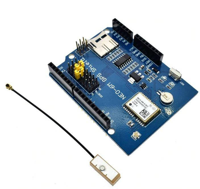 

Плата GPS приймач чіп Ublox NEO-6M Shield SPI UART SD Card Slot for Arduino