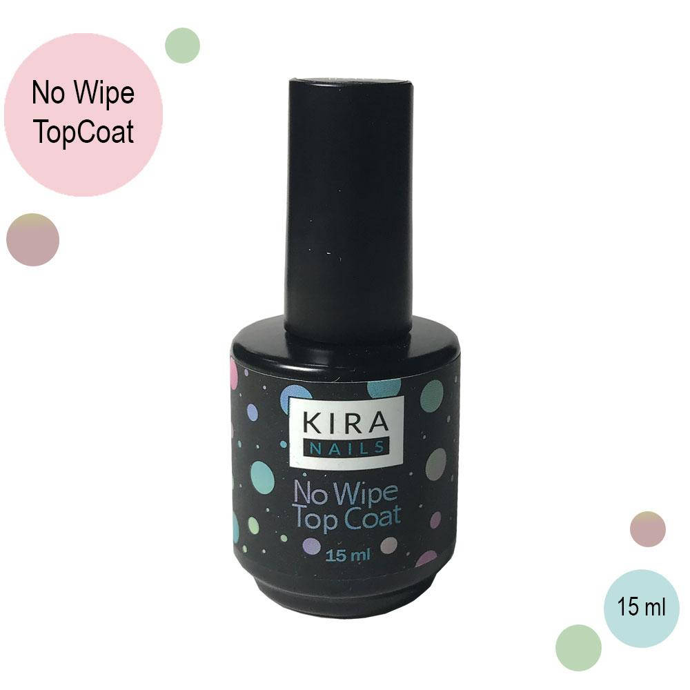 

Kira Nails No Wipe Top Coat - закрепитель для гель-лака БЕЗ липкого слоя, 15 мл