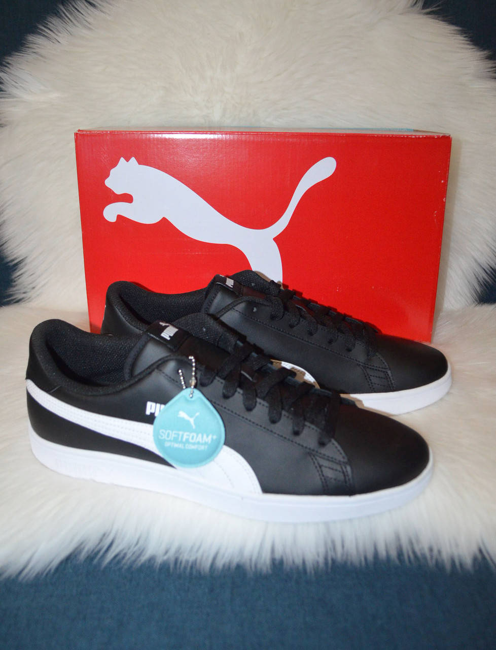 

Кожаные кеды кроссовки мужские Puma Smash Perf 45 размер, Черный