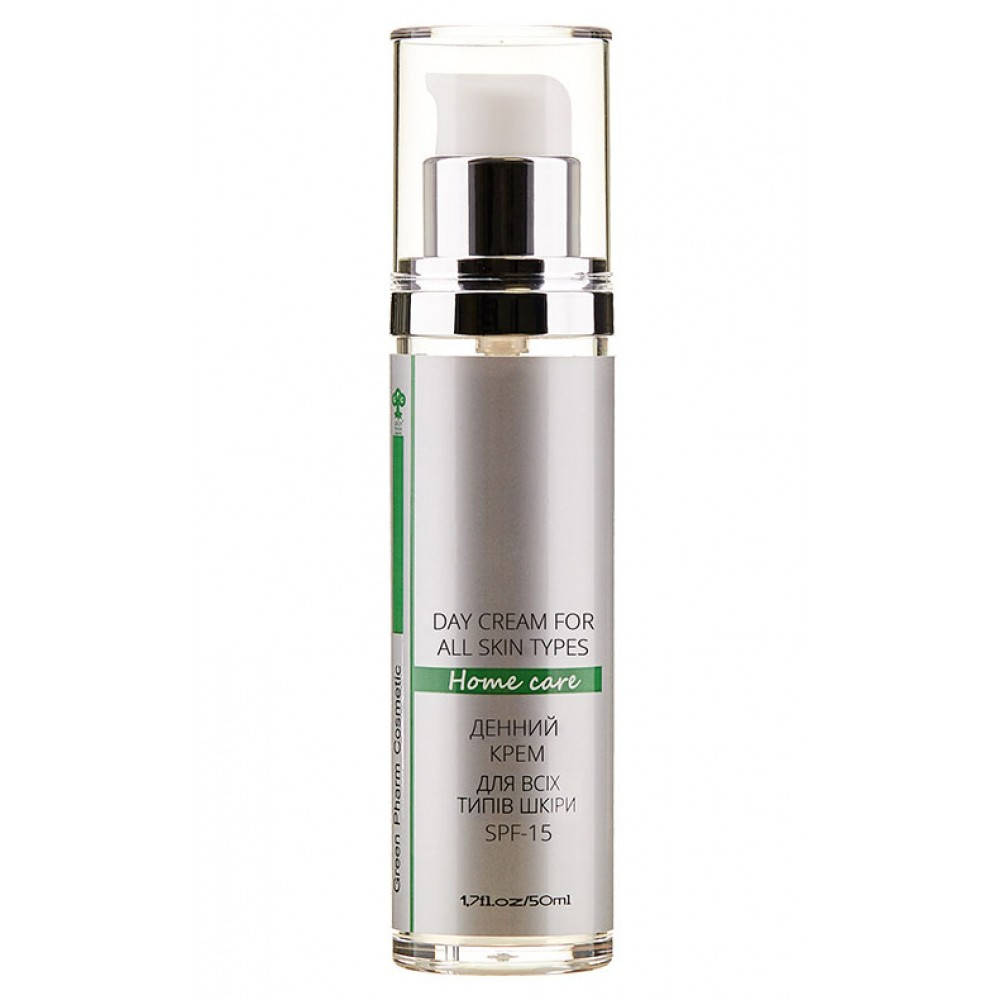 

Денний крем для всіх типів шкіри з SPF 15 (PH 5,5) Green Pharm