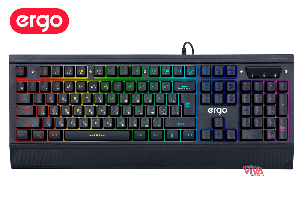 

Клавиатура игровая ERGO KB-640 (с подсветкой), Черный