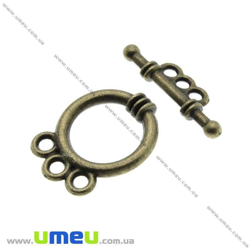 

Тогл на три отверстия, Античная бронза, 17х13 мм, 1 шт (ZAM-025909)