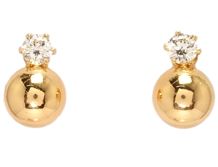 

Серьги Xuping Позолота 18K гвоздики "Кристалл с золотым шариком"