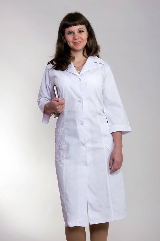 

Медицинский халат женский "Health Life" батист белый 2101