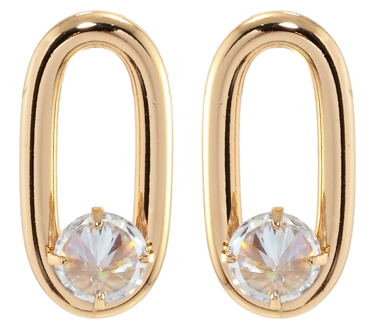 

Серьги Xuping Позолота 18K гвоздики (пусеты) "Овалы с кристаллами"