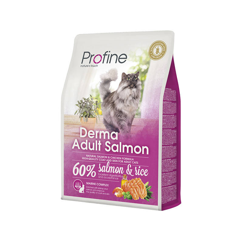 

Profine Cat Derma Salmon and Rice 2кг- для длинношерстых котов и кошек (лосось/рис)