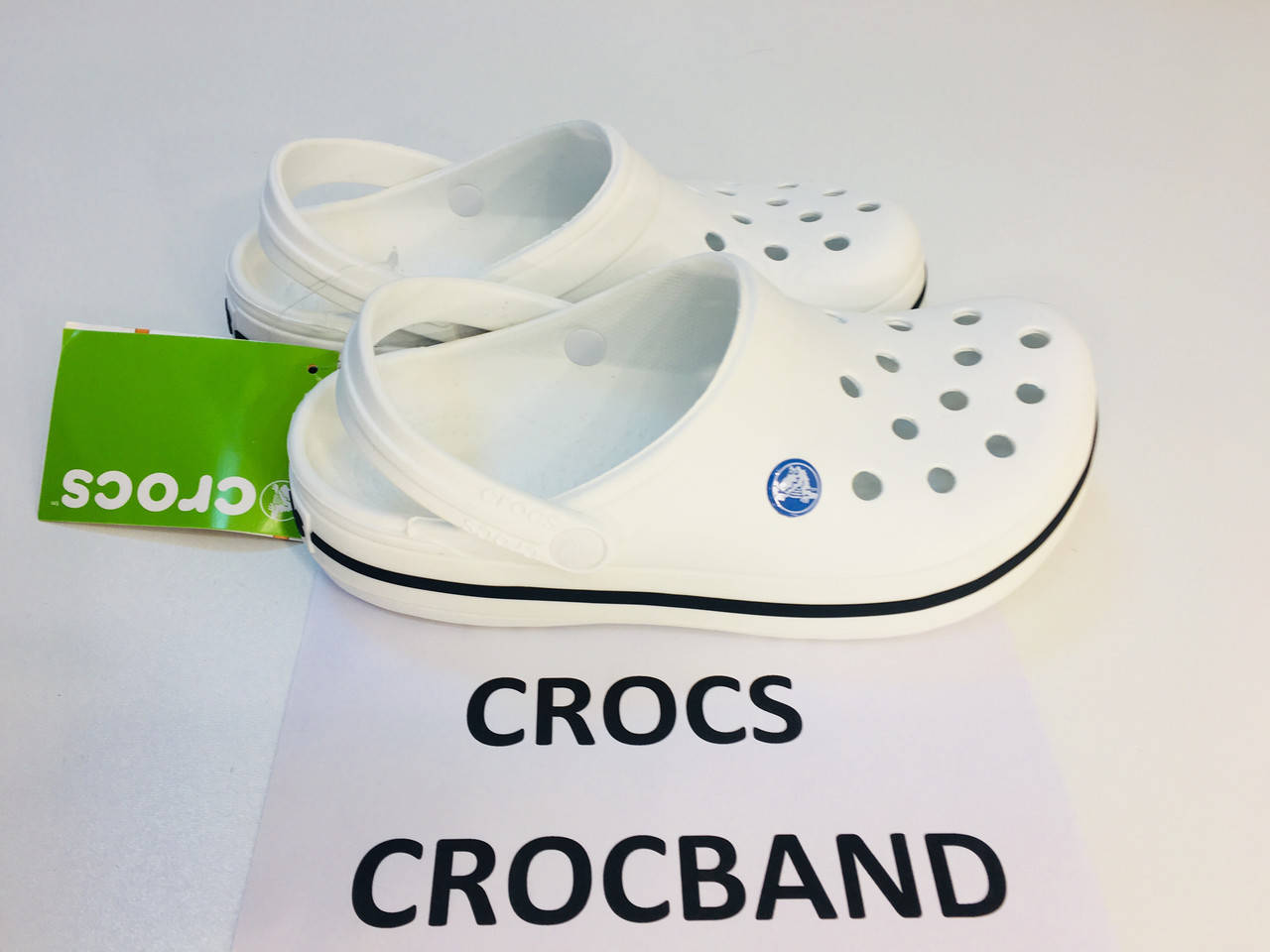 

Тапочки женские Сабо Кроксы Crocs Crocband (белые) 38