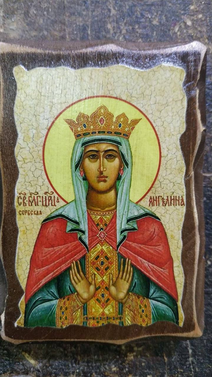 

Икона Ангелина Святая царица Сербская(на масиве ольхи)