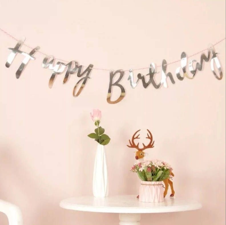 

Гирлянда - растяжка Heppy Birthday серебро