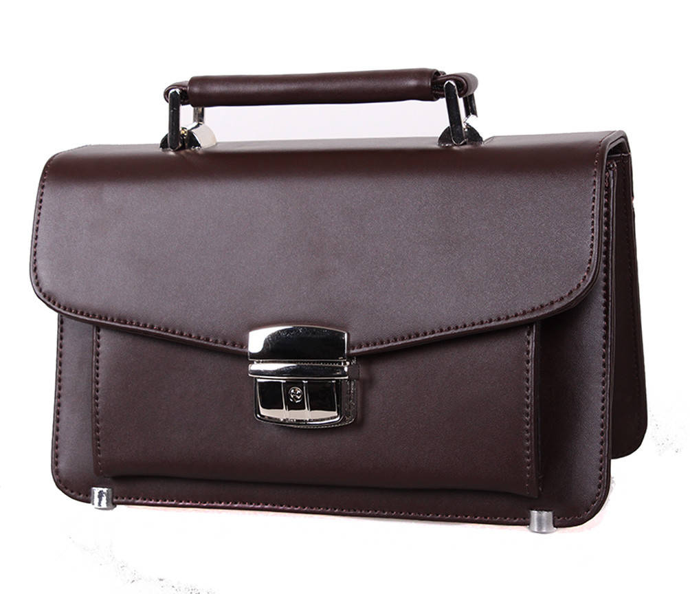 

Мужская кожаная барсетка с замком коричневая Accessory Colletion RTBA-4136-21, Черный