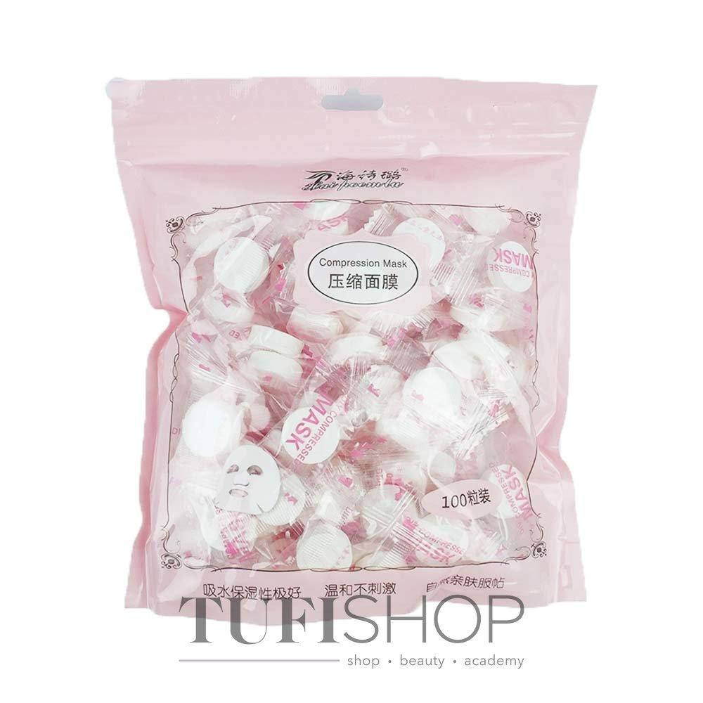 

Маска для лица тканевая одноразовая прессованная, 100 шт, Белый