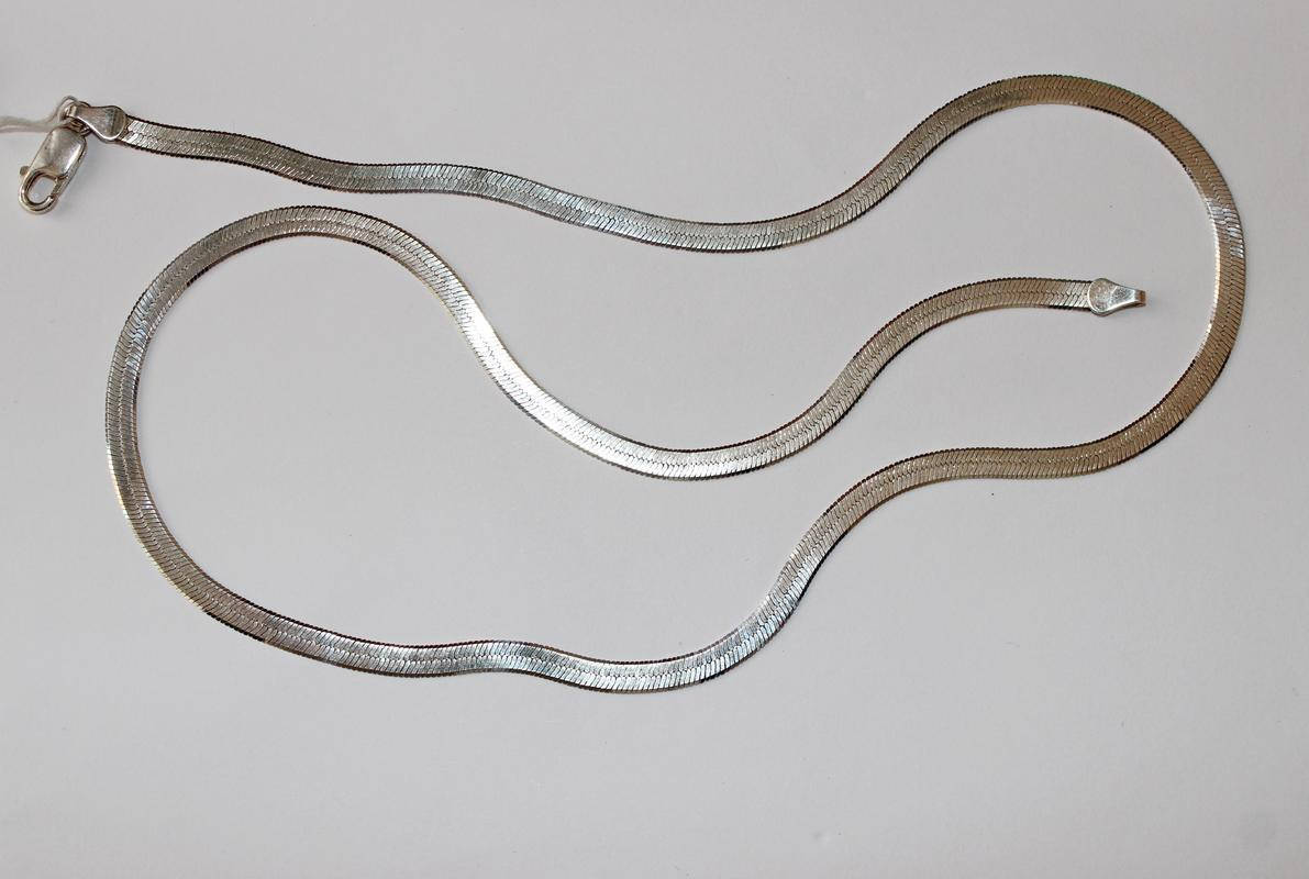 

Серебряная цепочка Плоский Снейк