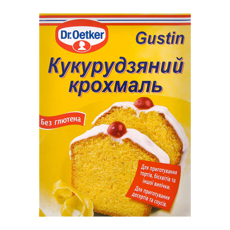 

Кукурузный крахмал для тортов, бисквитов и выпечки Gustin Dr. Oetker без глютена 200 г