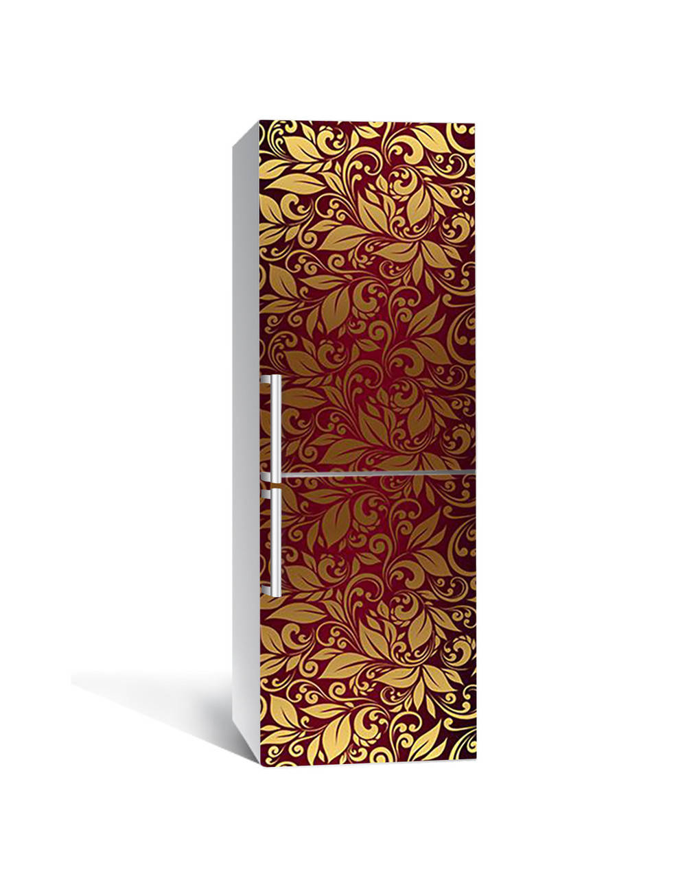 

Наклейка на холодильник Золотое бордо Листья Узор (пленка ПВХ фотопечать) 65*200см Растения Коричневый