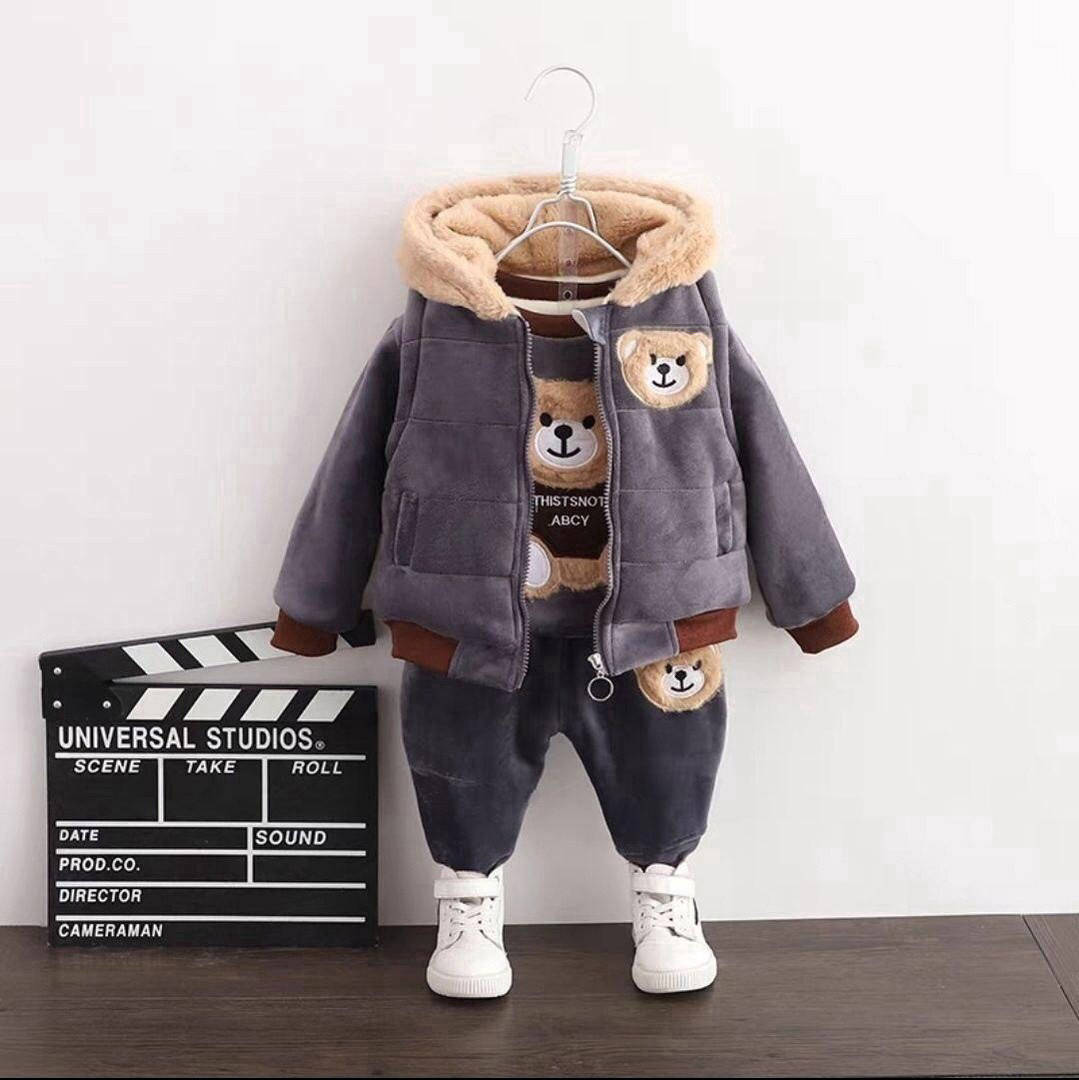 

Детский тёплый костюм-тройка на флисе Мишка для девочки и мальчика