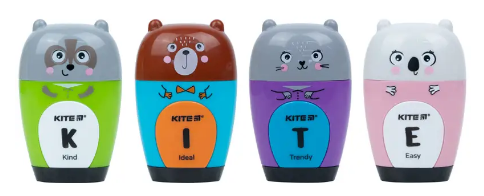 

Точилка "Kite" №K21-366 Jungle круг.,з конт. та гумкою(20)