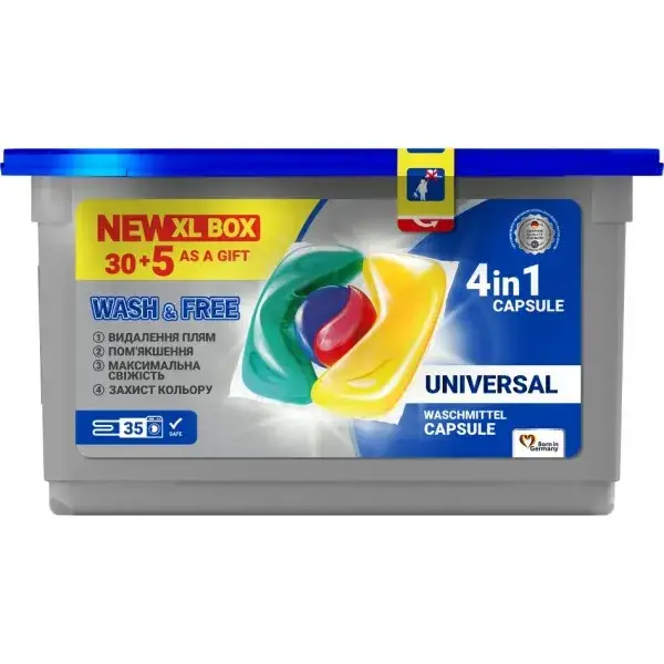 

Капсулы для стирки WASH & FREE 35 шт.