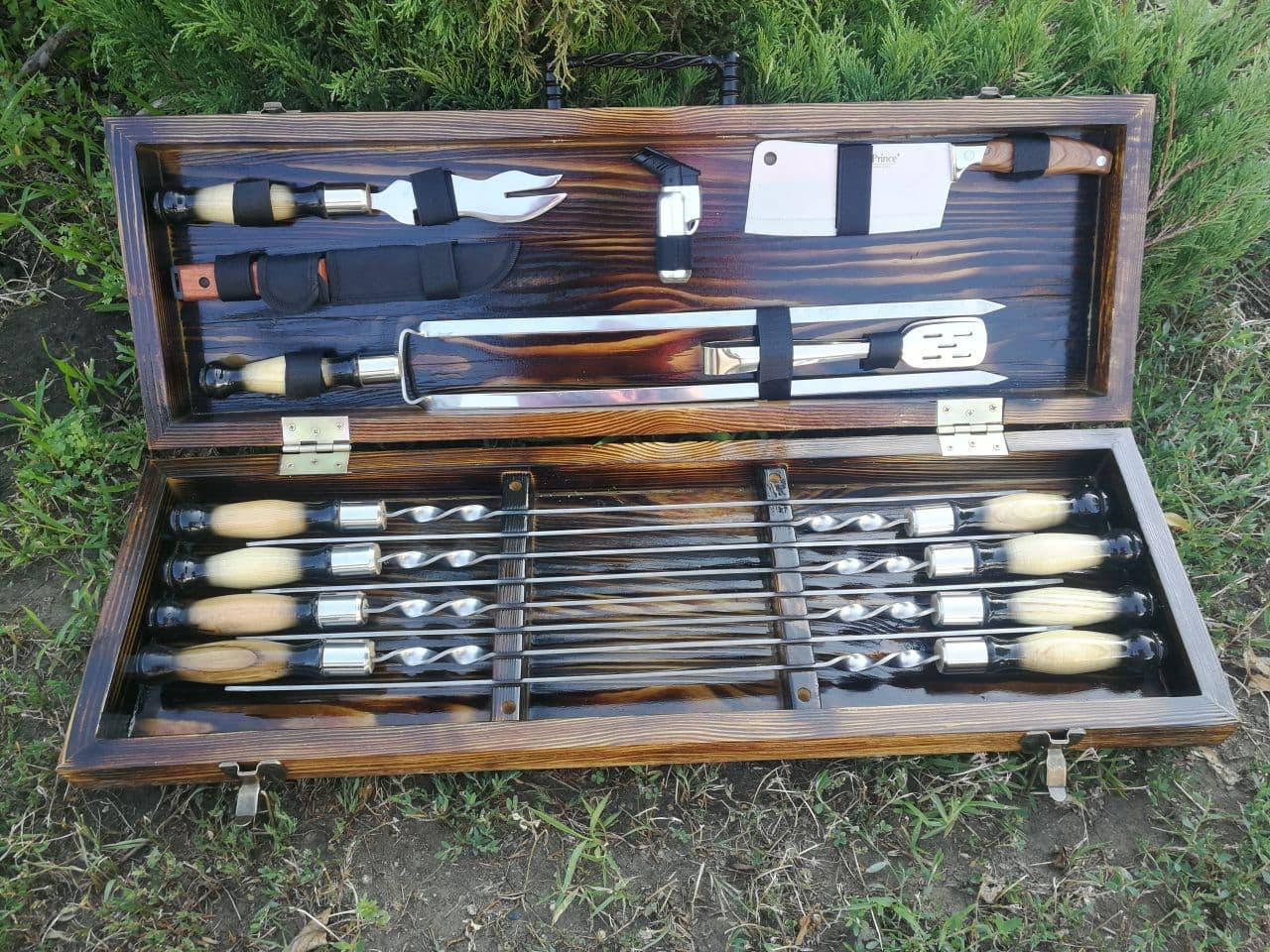 

Набор шампуров подарочный для пикника и барбекю Форест-3 Подарок папе на праздник